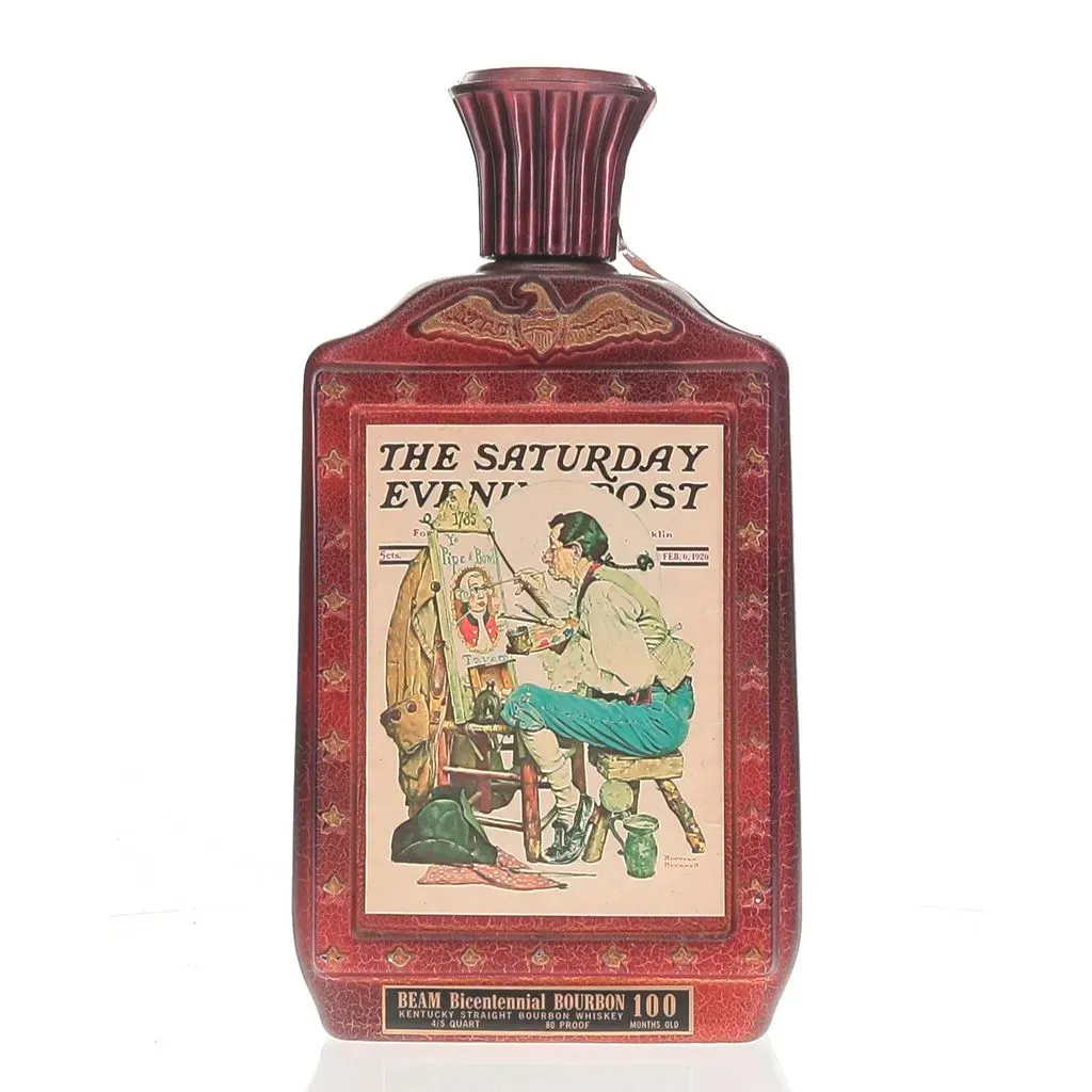 ヴィンテージ　1978年ヘイマンズ　オールドスタイルビール　ステンドグラス時計 BAXUS - Beam 100 Month Bicentennial Saturday Evening Post Decanter