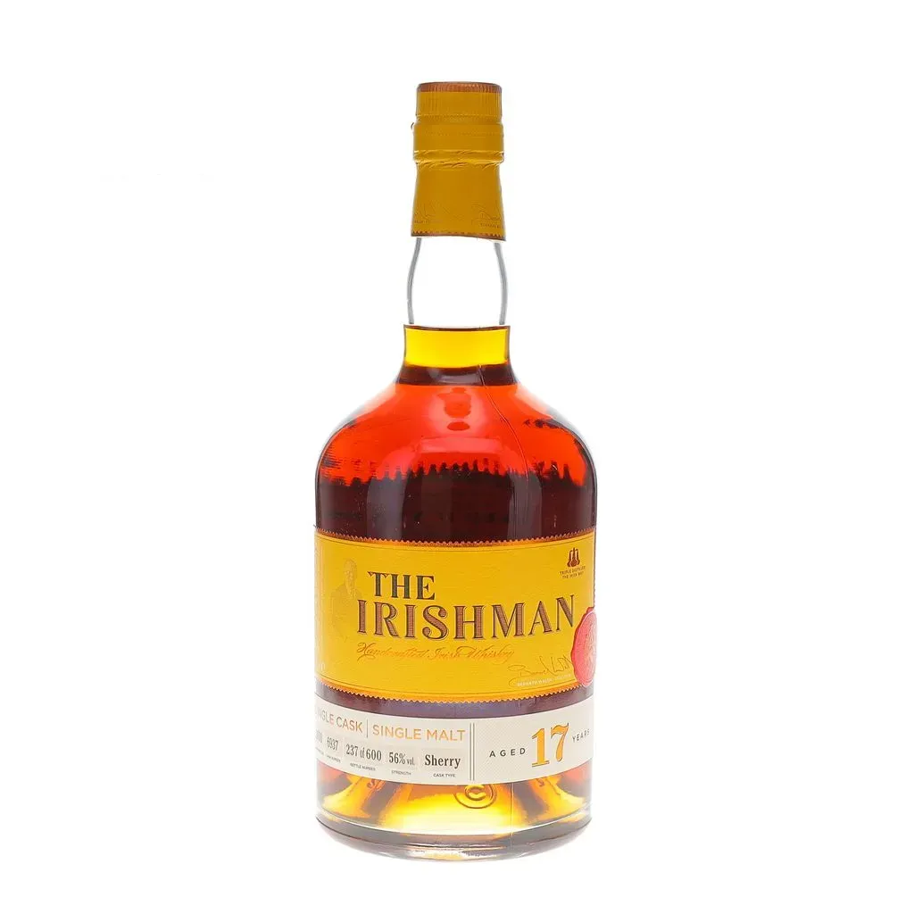 The Irishman 17 Year Old is a superlative Single Malt resulting from 17 years maturation a first fill Sherry Butt. The signet of this exceptional 17 Year Old is its rich deep flavour of great warmth. This is one of only 600 bottles to be ever produced.