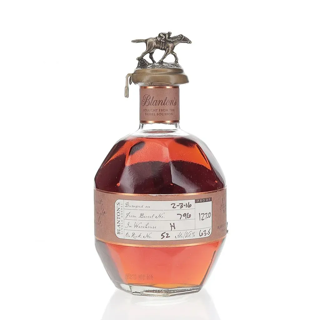 Blanton's Straight From The Barrel is a cask strength bourbon from Buffalo Trace, and is supposedly ~6 years old. And just like all other Blanton's, it's single barrel, meaning that no other barrels were blended into it. Like all Blanton's releases, these bottles are incredibly saught-after.