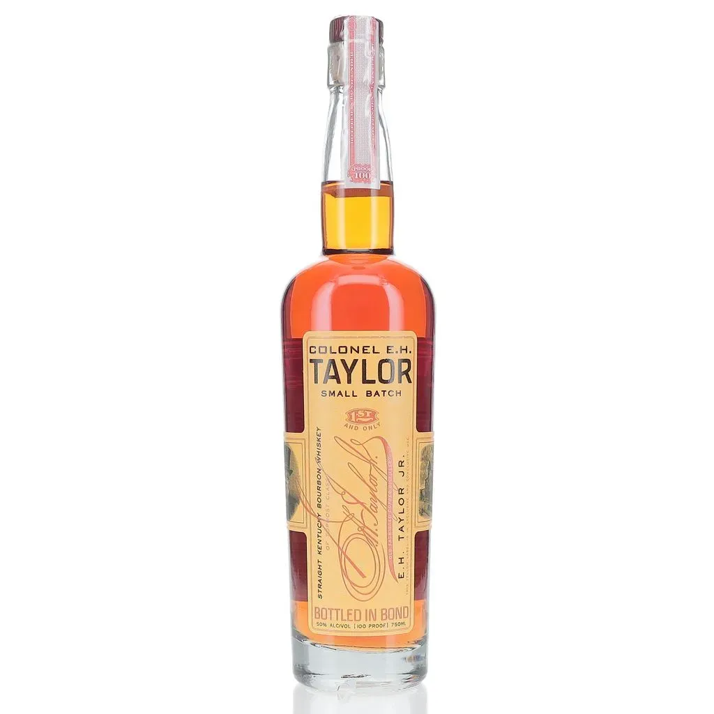 As founding father of the bourbon industry, Colonel Edmund Haynes Taylor, Jr. left an indelible legacy. His dedication to distilling began at the close of the Civil War when he purchased O.F C. Distillery. There, he developed innovative techniques that are still in use today. Made by hand, this Small Batch Bourbon Whiskey has been aged inside century old warehouses constructed by E.H. Taylor, Jr.  Barrels are evaluated and selected to create a perfect blend of distinctive character that is like no other. This bourbon is a true sipping bourbon that honors the uncompromising legacy of E.H. Taylor, Jr.
Tasting Notes:
Tastes of caramel corn sweetness, mingled with butterscotch and licorice. The aftertaste is a soft mouth-feel that turns into subtle spices of pepper and tobacco.

