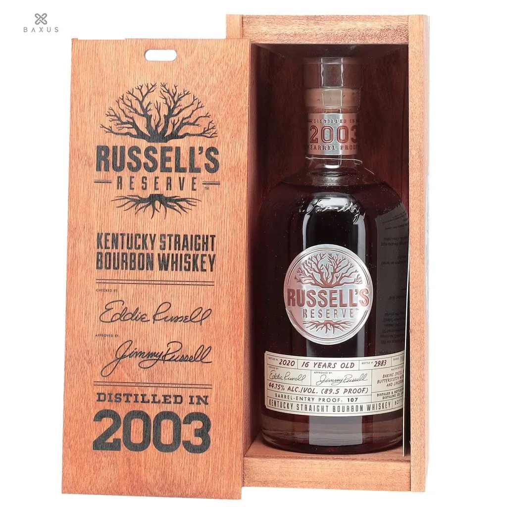 Russell’s Reserve 2003 is the third release in the “Vintage” series from Master Distiller Eddie Russell as a homage to his father, Jimmy Russell. This bourbon was aged for 16 years in the Tyrone warehouses and marks the very last of the 107 barrel-entry proof whiskey. There were approximately 3,600 bottles released across the United States in 2020.