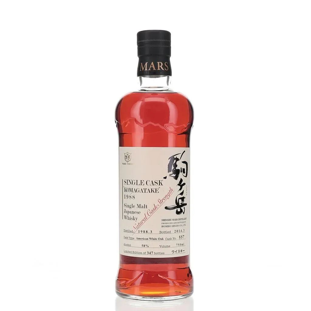 An older vintage release from the Mars Shinshu distillery in Nagano prefecture. Distilled in 1988 this cask was matured for 26 years in an American white oak cask and bottled in 2014 at 58% Abv. The Mars Shinshu distillery started in 1985 after acquiring the stills from the closed Yamanashi distillery. The site was closed in 1992 amid the Japanese economic crash and only began producing again in 2011. Pre-closure vintages from Mars are particularly sought after with a number of releases from this era winning considerable awards in competitions.