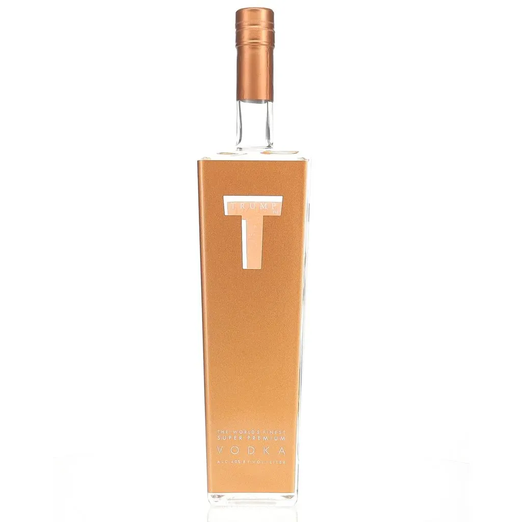 Trump Super Premium Vodka is a distinctive spirit that was once associated with the brand of former U.S. President Donald Trump. Created in Holland by Wanders Distillers, this vodka is crafted from select European wheat and undergoes a meticulous production process.

The vodka is distilled five times, with four of these distillations utilizing activated carbon for enhanced purity. Following distillation, it's rested for six months in stainless steel vats, allowing the flavors to meld and develop complexity.

On the nose, Trump Super Premium Vodka offers dry, earthy scents of grain and paraffin, complemented by subtle notes of jasmine, flowers, moss, and a hint of soot. The palate presents a better-than-average grain focus and viscosity, evolving into an off-dry profile with intense breakfast cereal and biscuit-like flavors. The finish is described as oily/creamy with a snack cracker-like quality.

Launched in 2005 with the slogan "Success Distilled," this vodka was initially promoted as a luxury brand aimed at competing with established premium vodkas. However, despite its initial fanfare, Trump Vodka was discontinued in the United States in 2011 due to poor sales performance. It's worth noting that the brand continues to have a presence in certain international markets, particularly in Israel, where it has found popularity around the Jewish holiday of Passover.