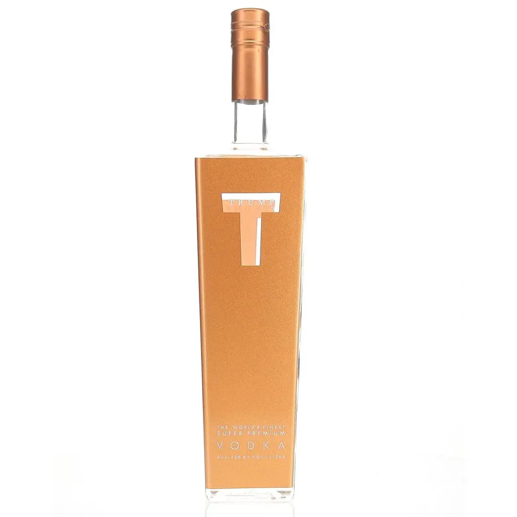 Trump Super Premium Vodka is a distinctive spirit that was once associated with the brand of former U.S. President Donald Trump. Created in Holland by Wanders Distillers, this vodka is crafted from select European wheat and undergoes a meticulous production process.

The vodka is distilled five times, with four of these distillations utilizing activated carbon for enhanced purity. Following distillation, it's rested for six months in stainless steel vats, allowing the flavors to meld and develop complexity.

On the nose, Trump Super Premium Vodka offers dry, earthy scents of grain and paraffin, complemented by subtle notes of jasmine, flowers, moss, and a hint of soot. The palate presents a better-than-average grain focus and viscosity, evolving into an off-dry profile with intense breakfast cereal and biscuit-like flavors. The finish is described as oily/creamy with a snack cracker-like quality.

Launched in 2005 with the slogan "Success Distilled," this vodka was initially promoted as a luxury brand aimed at competing with established premium vodkas. However, despite its initial fanfare, Trump Vodka was discontinued in the United States in 2011 due to poor sales performance. It's worth noting that the brand continues to have a presence in certain international markets, particularly in Israel, where it has found popularity around the Jewish holiday of Passover.