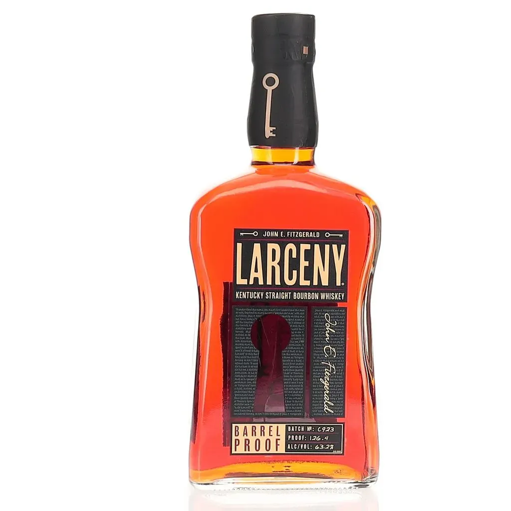 A barrel proof offering of Larceny, a wheated expression of bourbon from Heaven Hill. This 2023 release is bottled at 63.2% Abv.