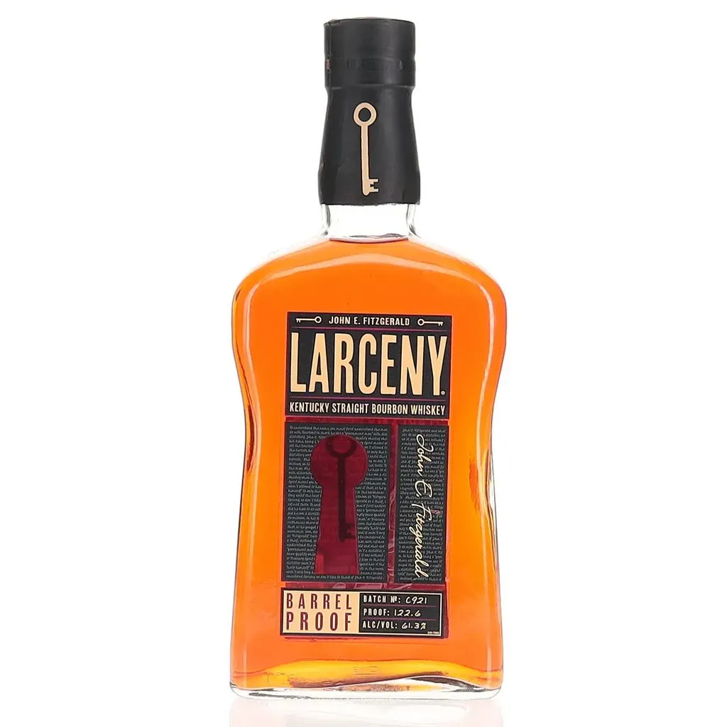 A barrel proof offering of Larceny, a wheated expression of bourbon from Heaven Hill. This 2021 release is bottled at 61.3% Abv.