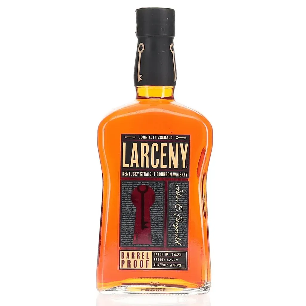 A barrel proof offering of Larceny, a wheated expression of bourbon from Heaven Hill. This 2023 release is bottled at 62.2% Abv.