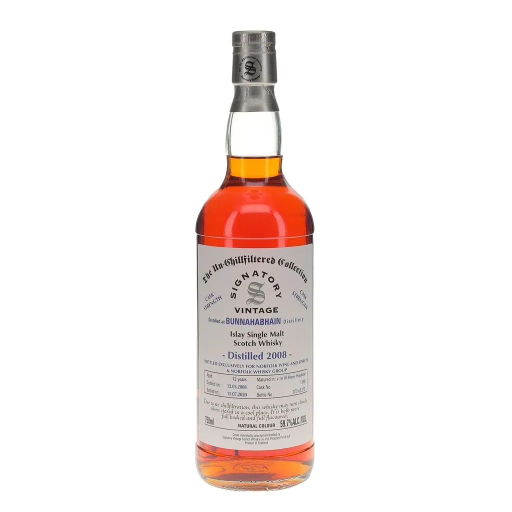 Bunnahabhain 2008 12 Year Single Hogshead #1158 For Norfolk Whisky Group Signatory Vintage