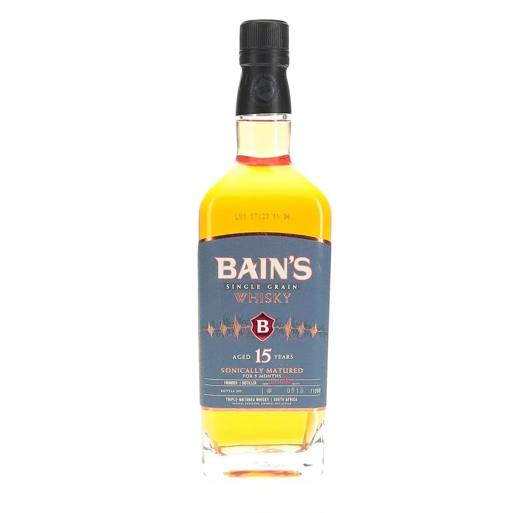 A 15 year old expression of single grain whisky from South African producer Bain's. A small batch of four barrels were stored in a cellar and had music played constantly for 5 months. The sound waves reportedly caused the liquid in the barrels to interact further with the wood.