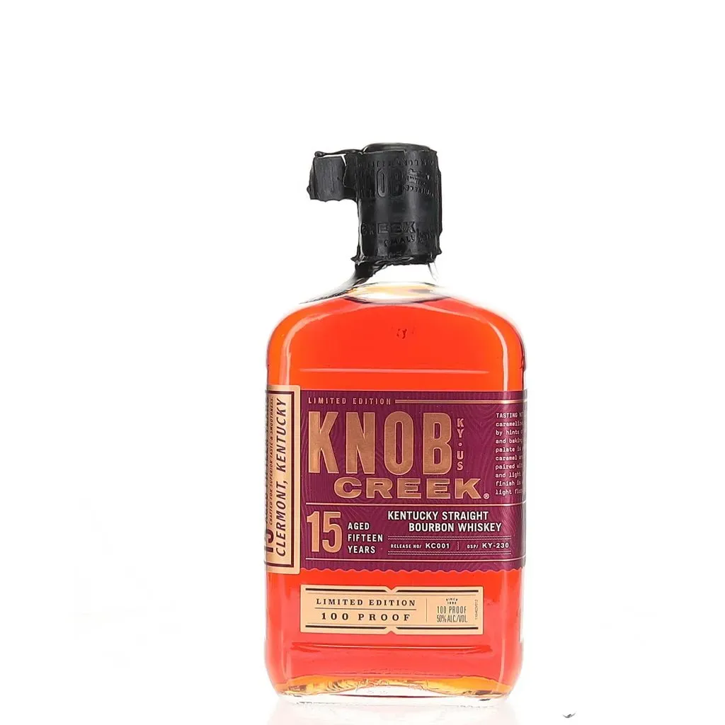 The first batch of Knob Creek's 15 year old age statement. This release is crafted from Jim Beam's low rye mashbill and is bottled at 50% Abv.