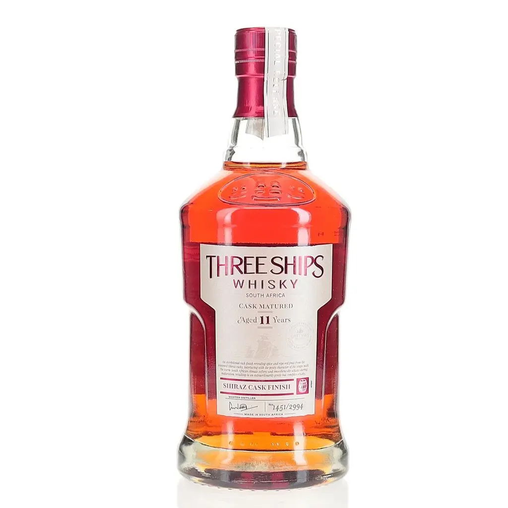 An 11 year old expression of South African single malt from Three Ships. This release is finished in South African shiraz wine casks and bottled at 51.4% Abv with 2994 bottles produced.