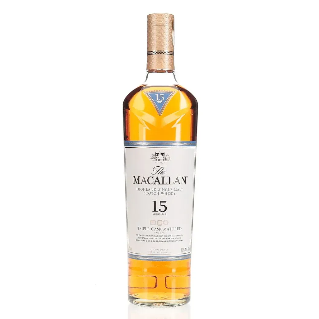 A 15 year old expression from Macallan as part of their triple cask series. This edition is matured in American & European oak sherry casks as well as American oak ex-bourbon casks.