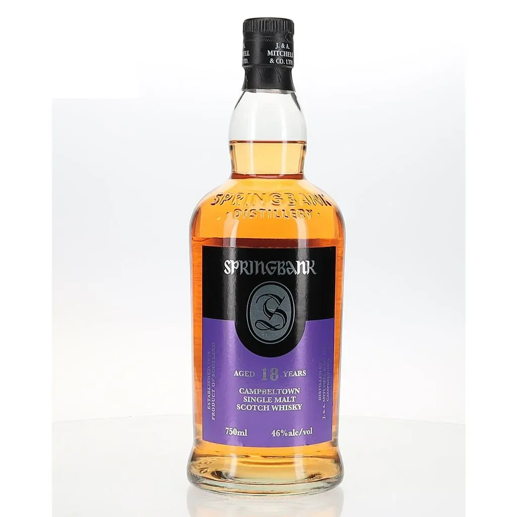 A 2018 bottling of Springbank's 18 year old core age statement. This release was comprised of 100% bourbon casks, a relatively rare vatting from the distillery. Bottled at 46% Abv and non-chill filtered.