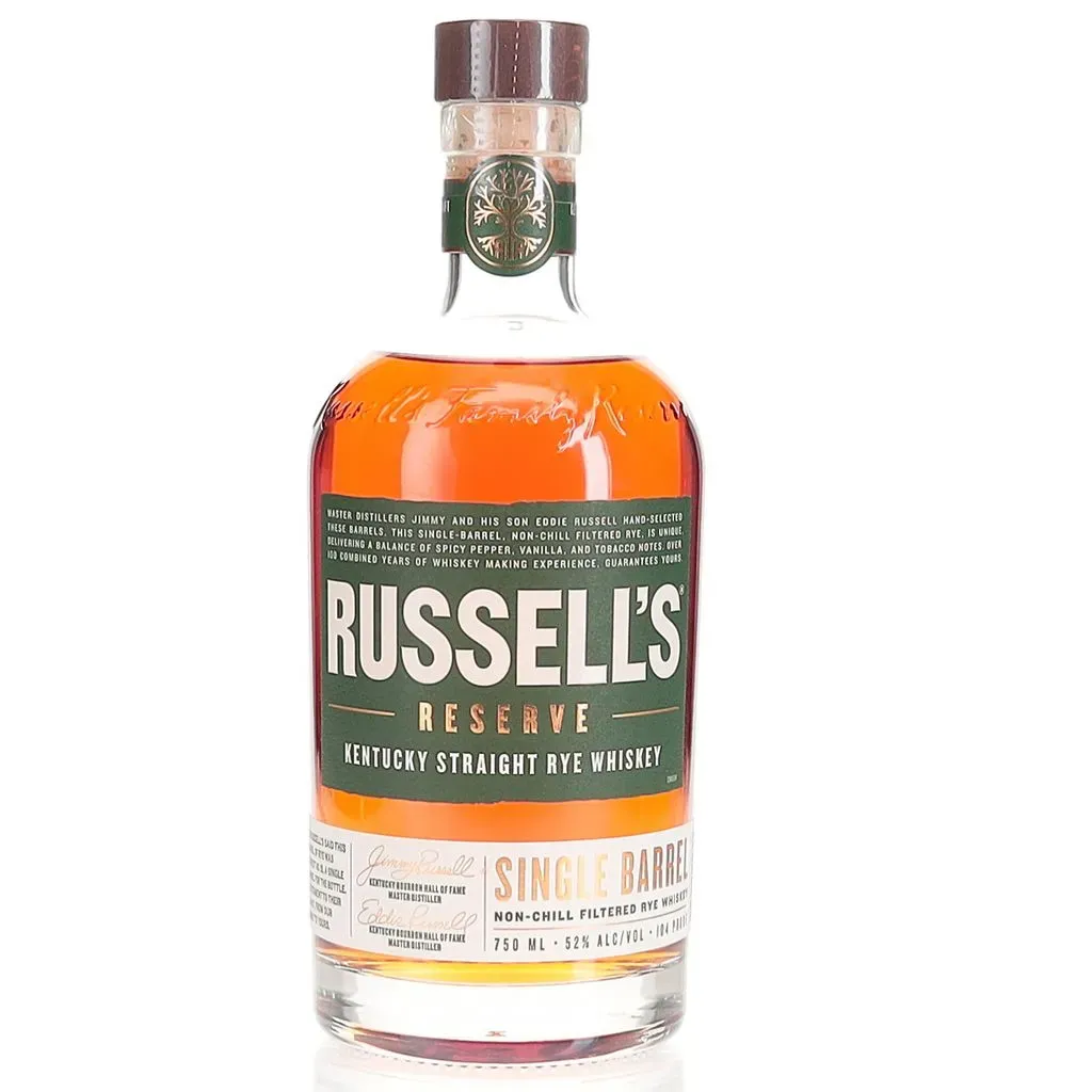 A single barrel expression of rye whiskey from Wild Turkey bottled as part of their signature Russell's Reserve series at 52% Abv.