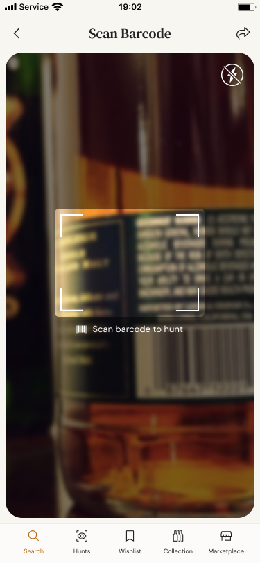 Scan barcode screen