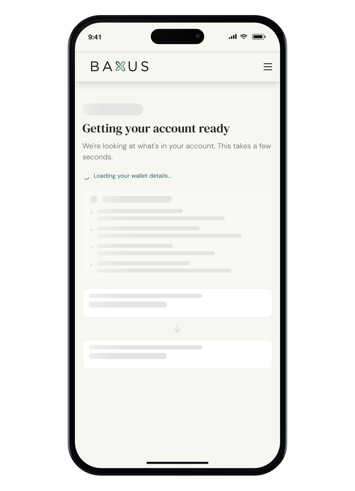 The Getting your account ready loading screen